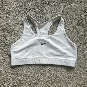 Nike white sports bra